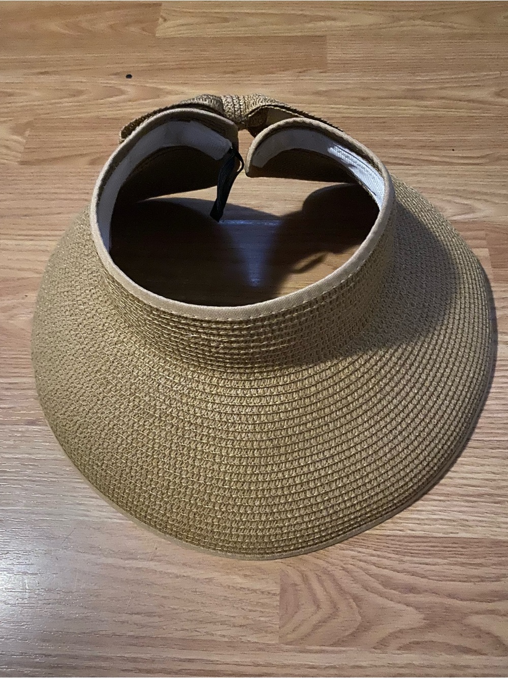 Woven Straw Sun Visor - Neutral Tan